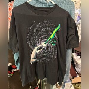 INTO THE AM Outer Touch Space Graphic Tee Astronaut Alien Hand T-Shirt